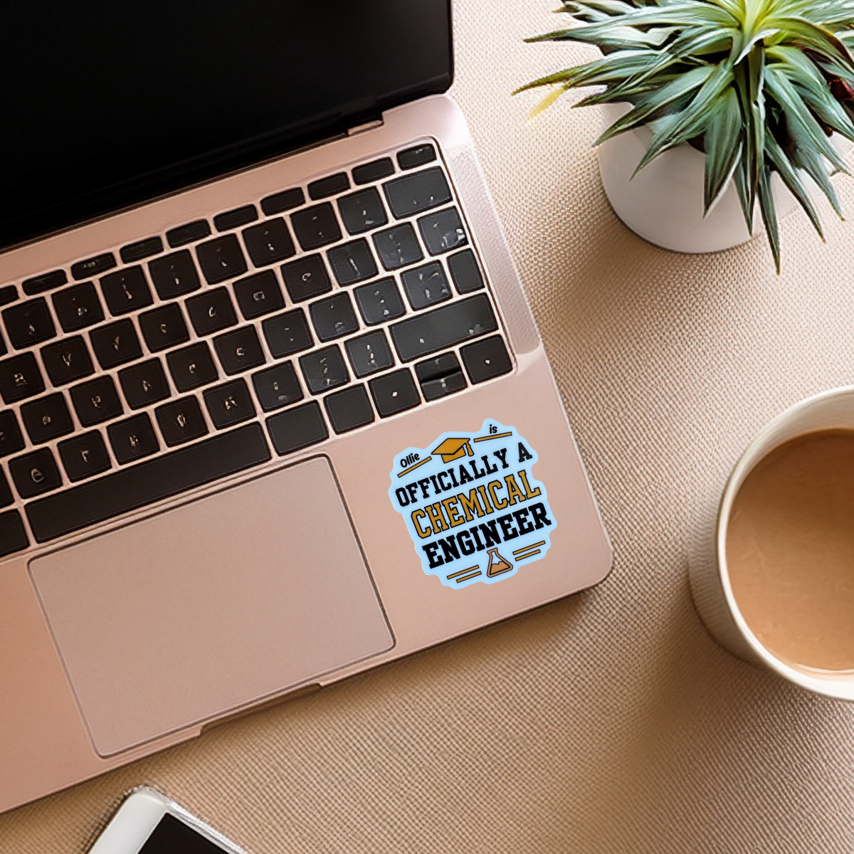 Personalised Officially a Chemical Engineer Graduation Sticker | Chemical Engineering Graduate Gift