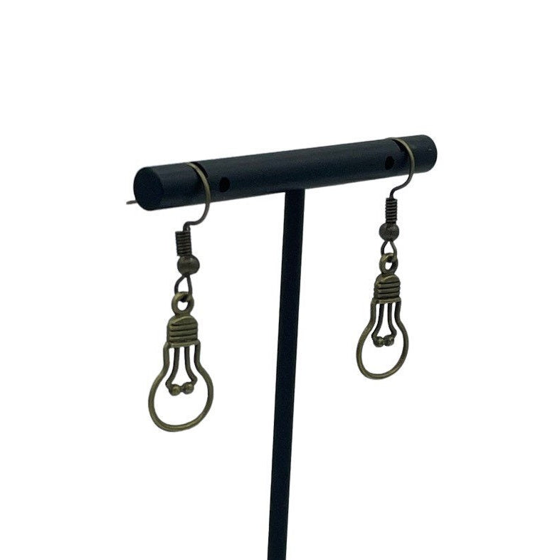 Lightbulb Minimalist Bronze coloured Earrings