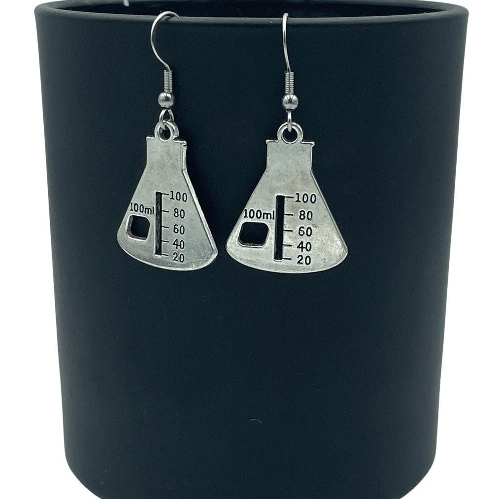 Science Lab Beaker Erlenmeyer Flask Earrings