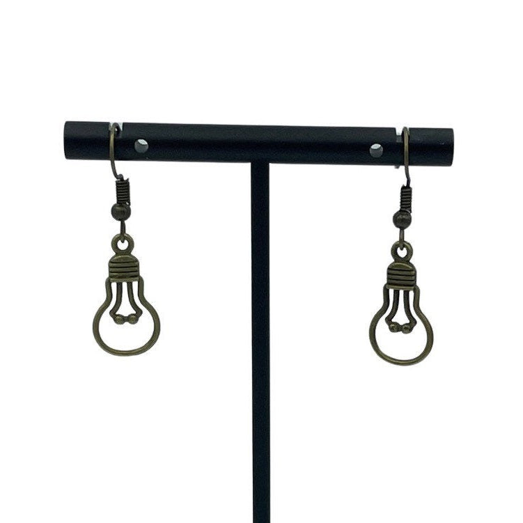 Lightbulb Minimalist Bronze coloured Earrings