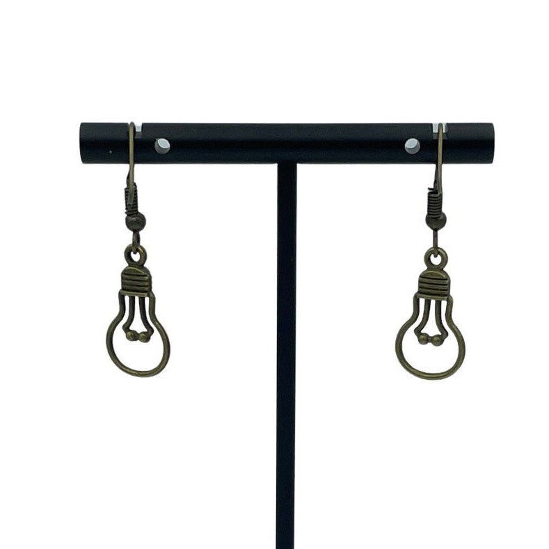 Lightbulb Minimalist Bronze coloured Earrings