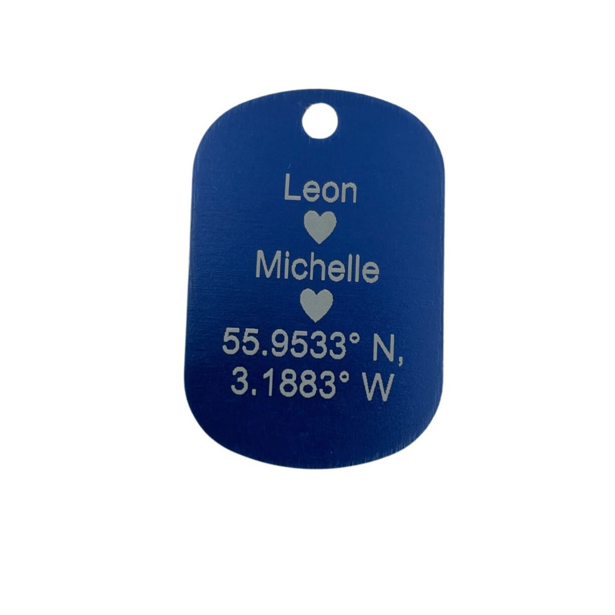 Personalised Blue Tag Pendant Necklace. Thoughtful military style jewellery for him