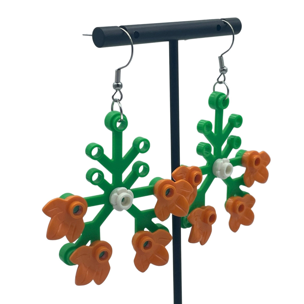 Floral Plant Earrings made with upcycled LEGO®