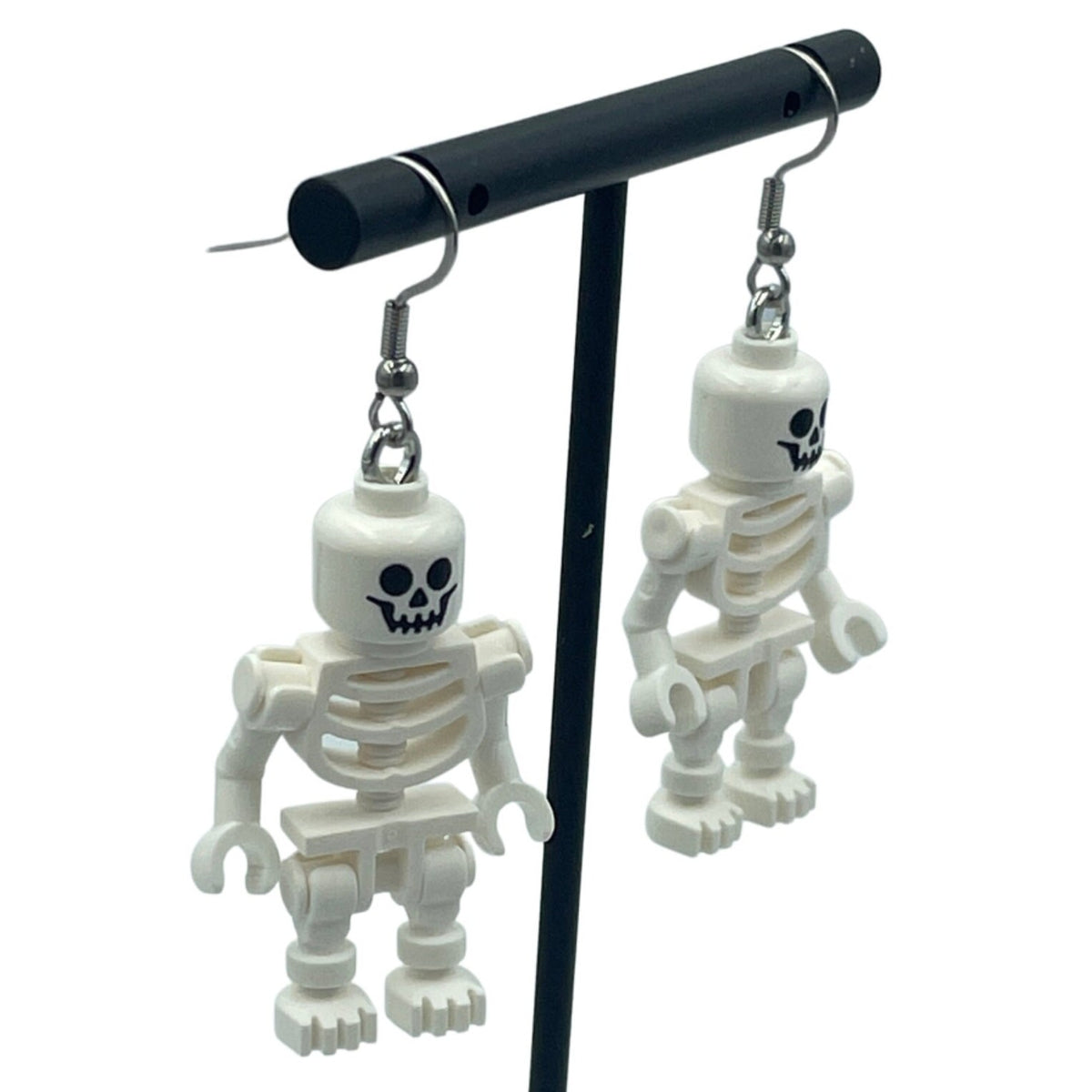 Skeleton Earrings made with upcycled LEGO®