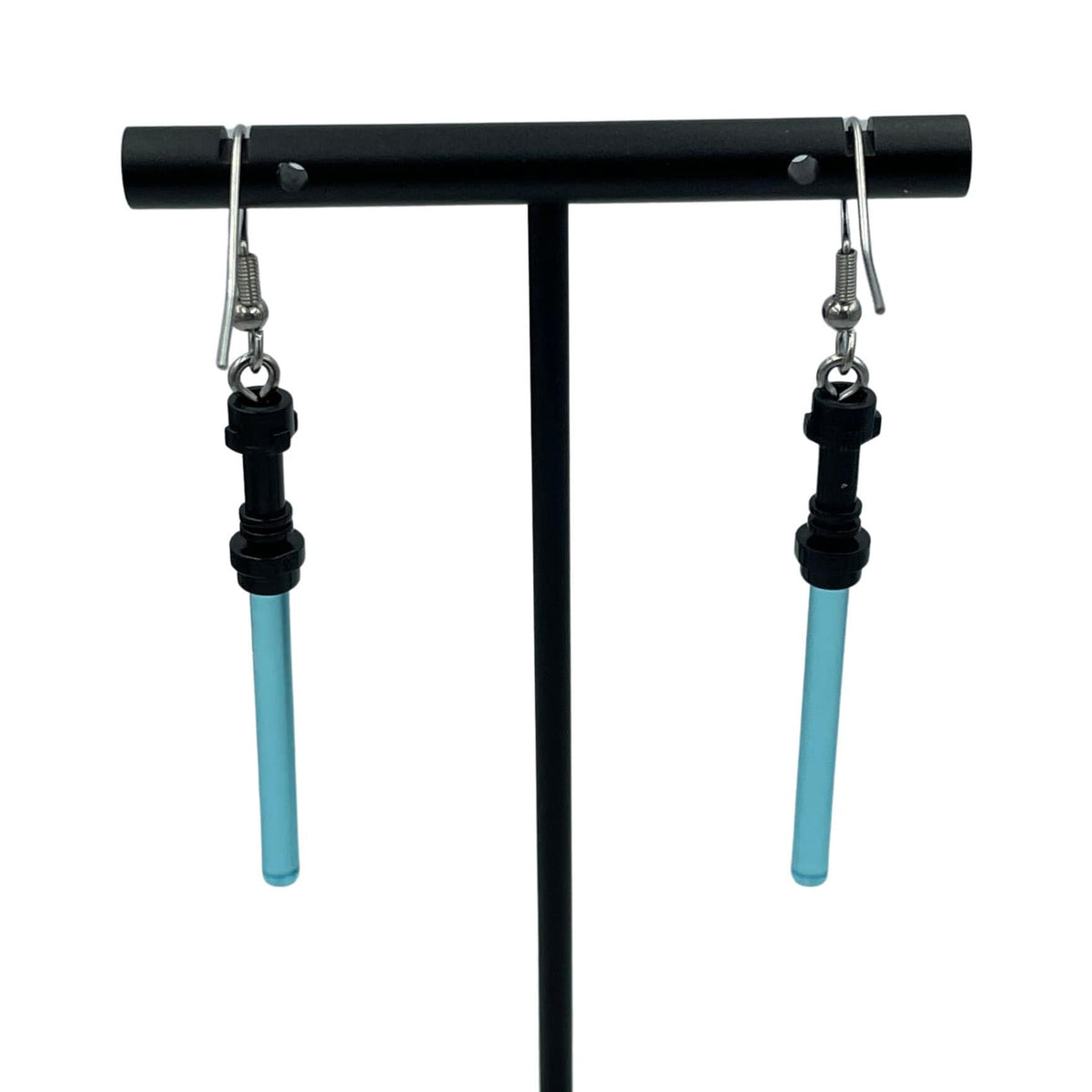 Translucent Lightsabre Earrings made with upcycled LEGO® in a variety of colours