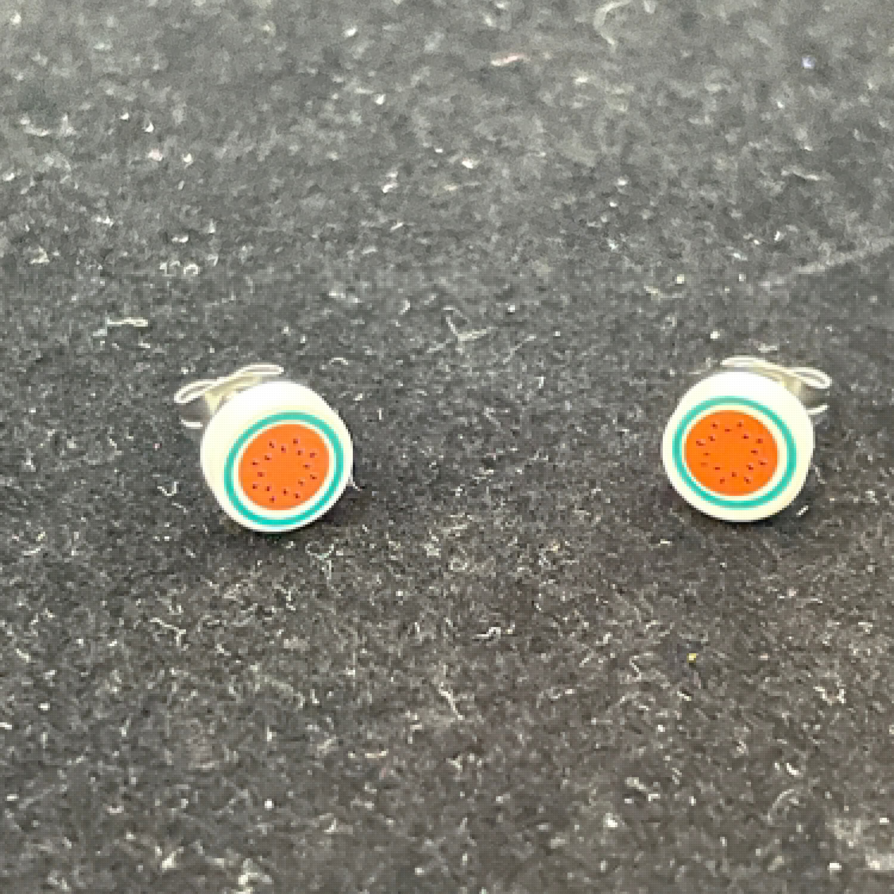 Watermelon Stud Earrings made with upcycled LEGO®