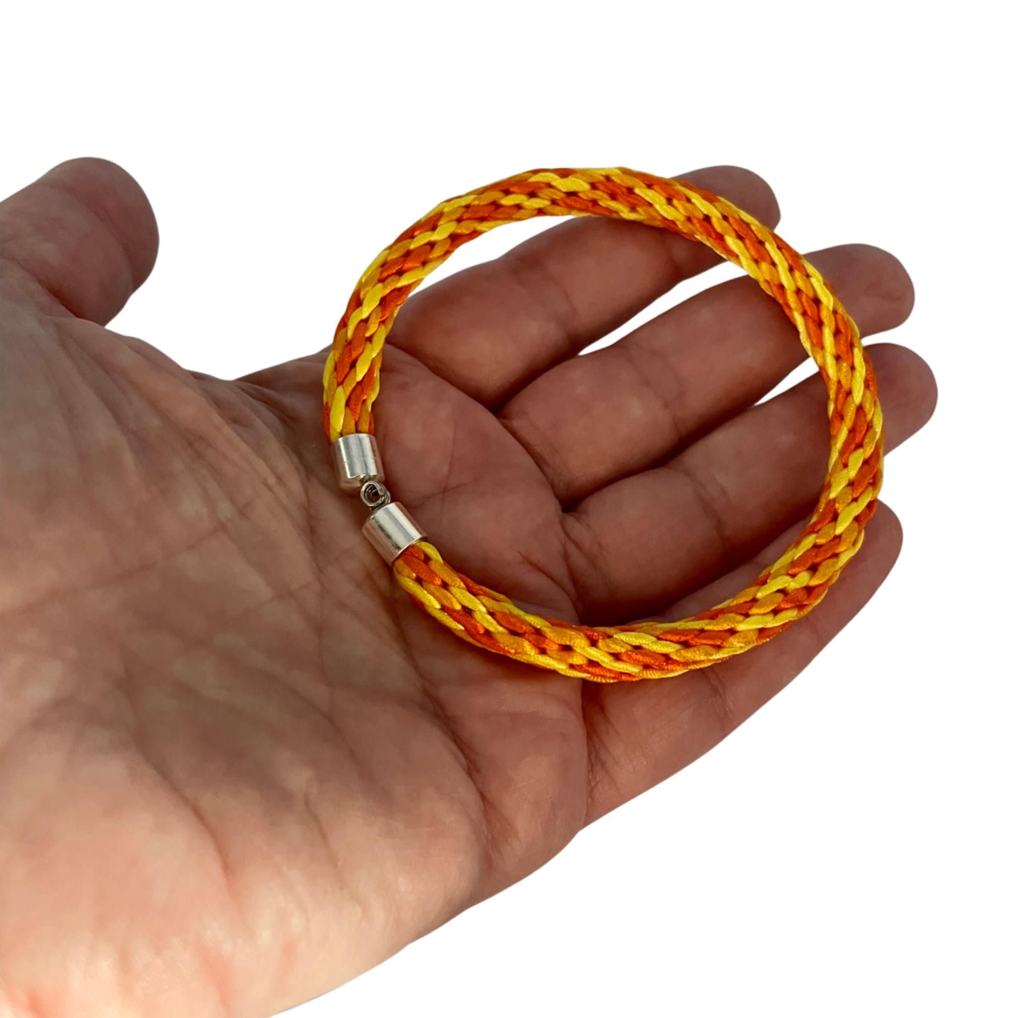 Kumihimo Yellow 'Sunshine' Silky Woven Handmade Memory Bracelet