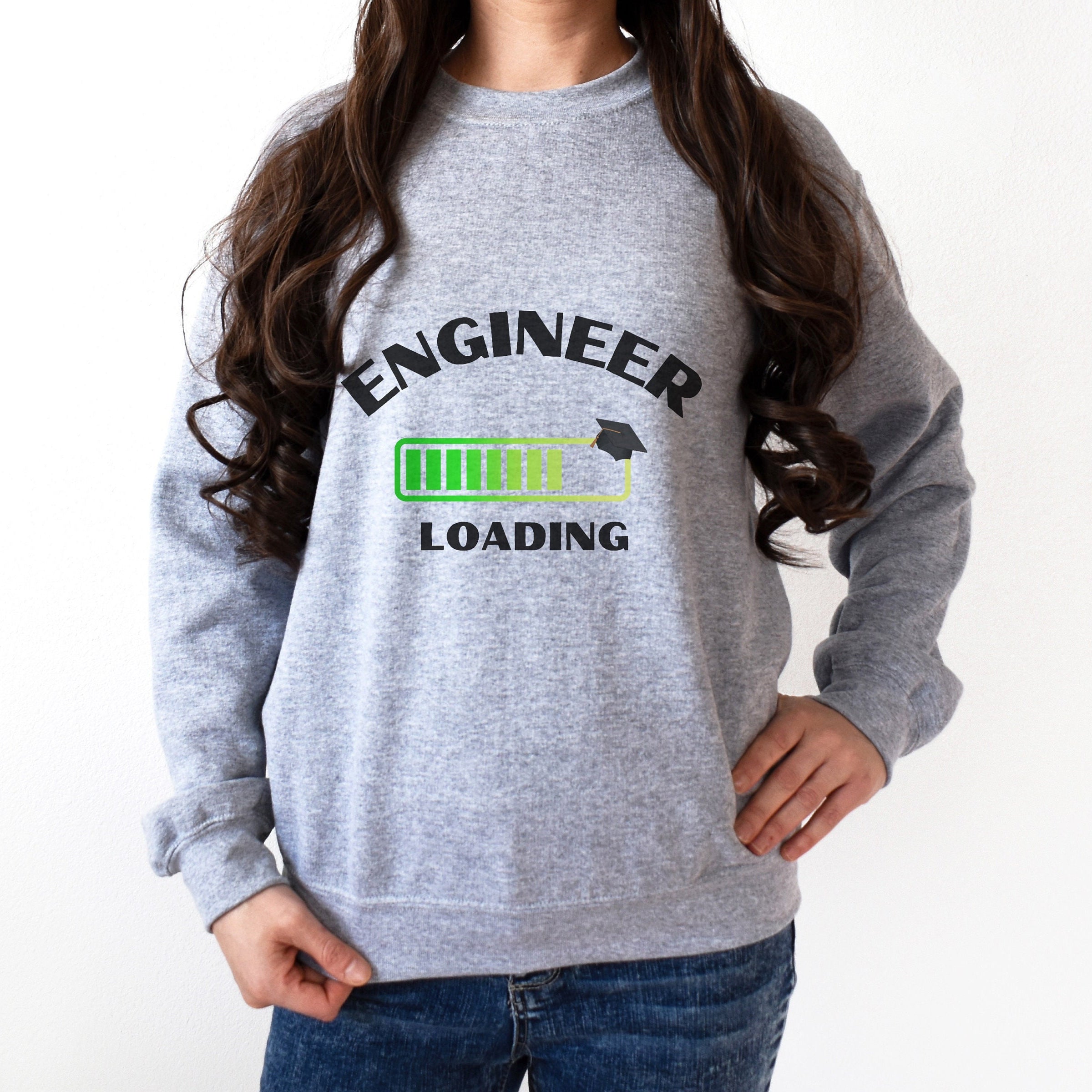 Engineer Loading Sweatshirt. Funny Engineering Graduation Top