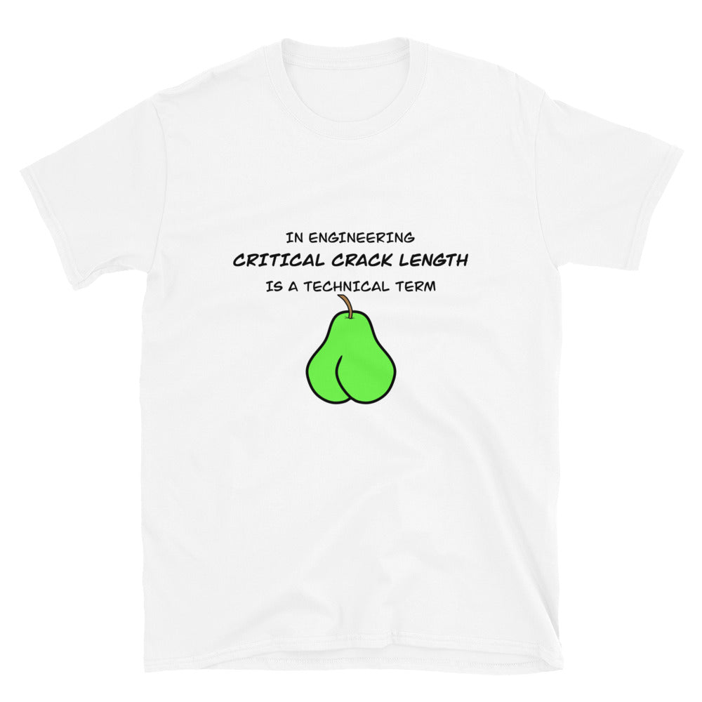 Naughty Critical Crack Length Rude Engineer T-shirt White