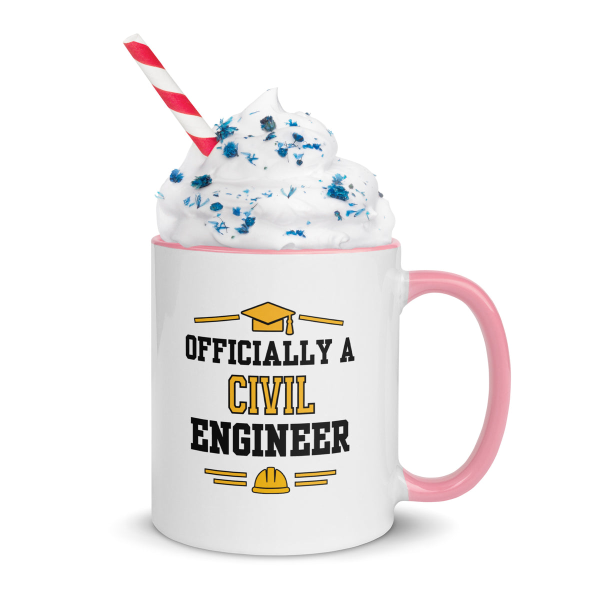 Personalised Civil Engineer Graduation Mug | Civil Engineering Graduate Gift Pink