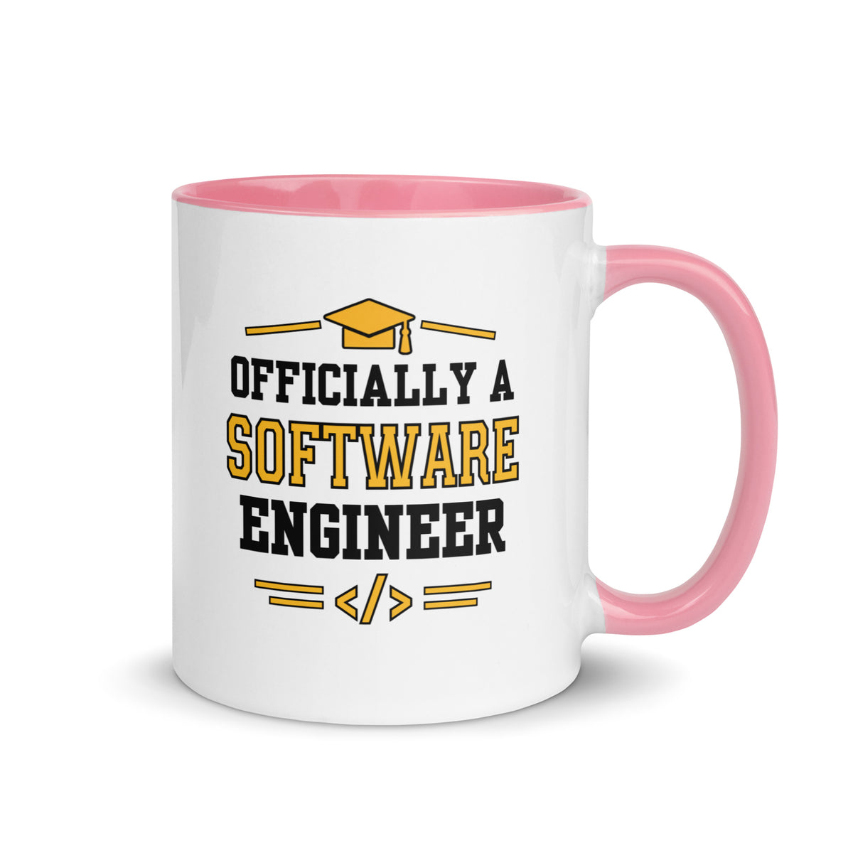 Personalised Software Engineer Graduation Mug | Software Engineering Graduate Gift Pink
