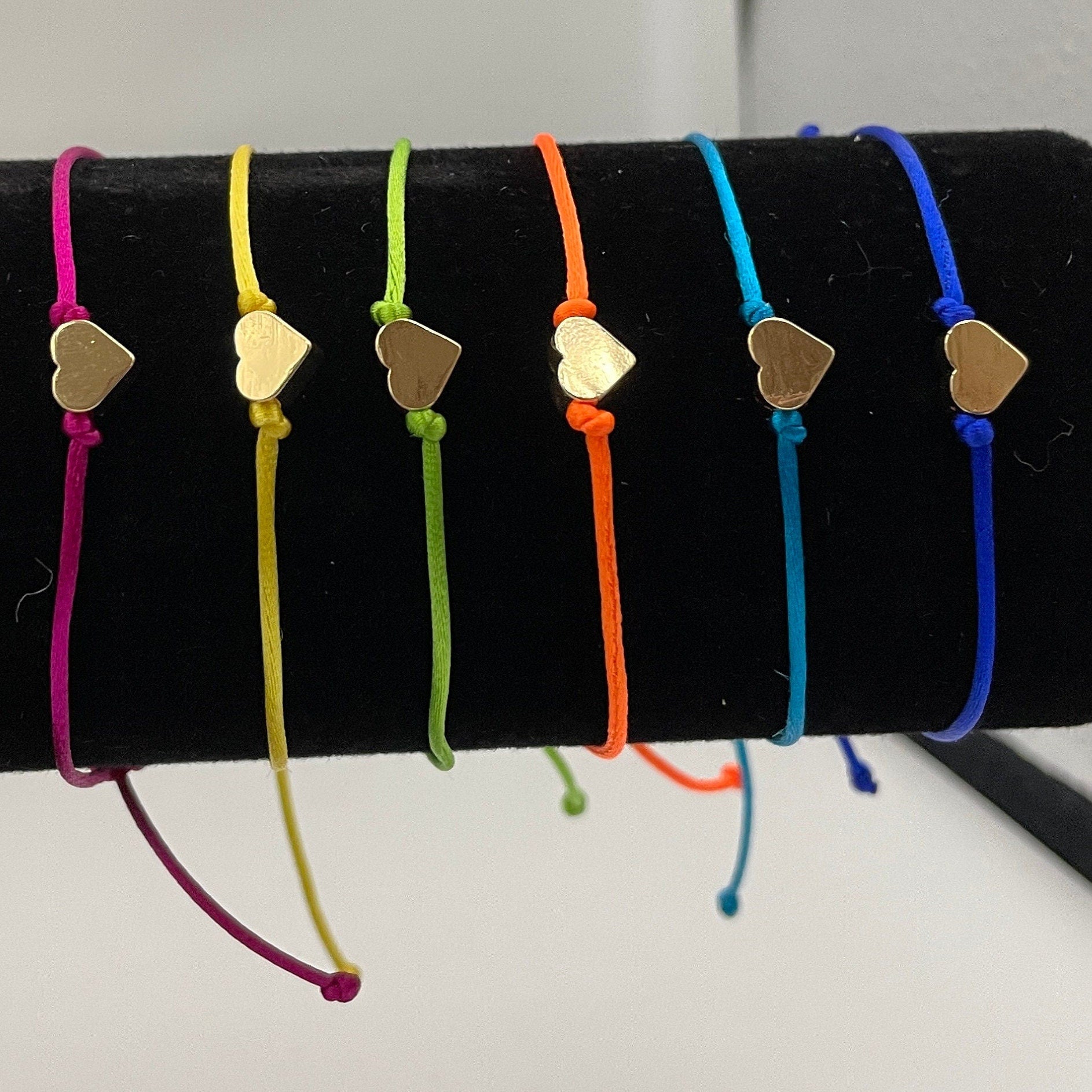 Minimalist & Dainty Tiny Heart Friendship Bracelet in a variety of colours Royal Blue