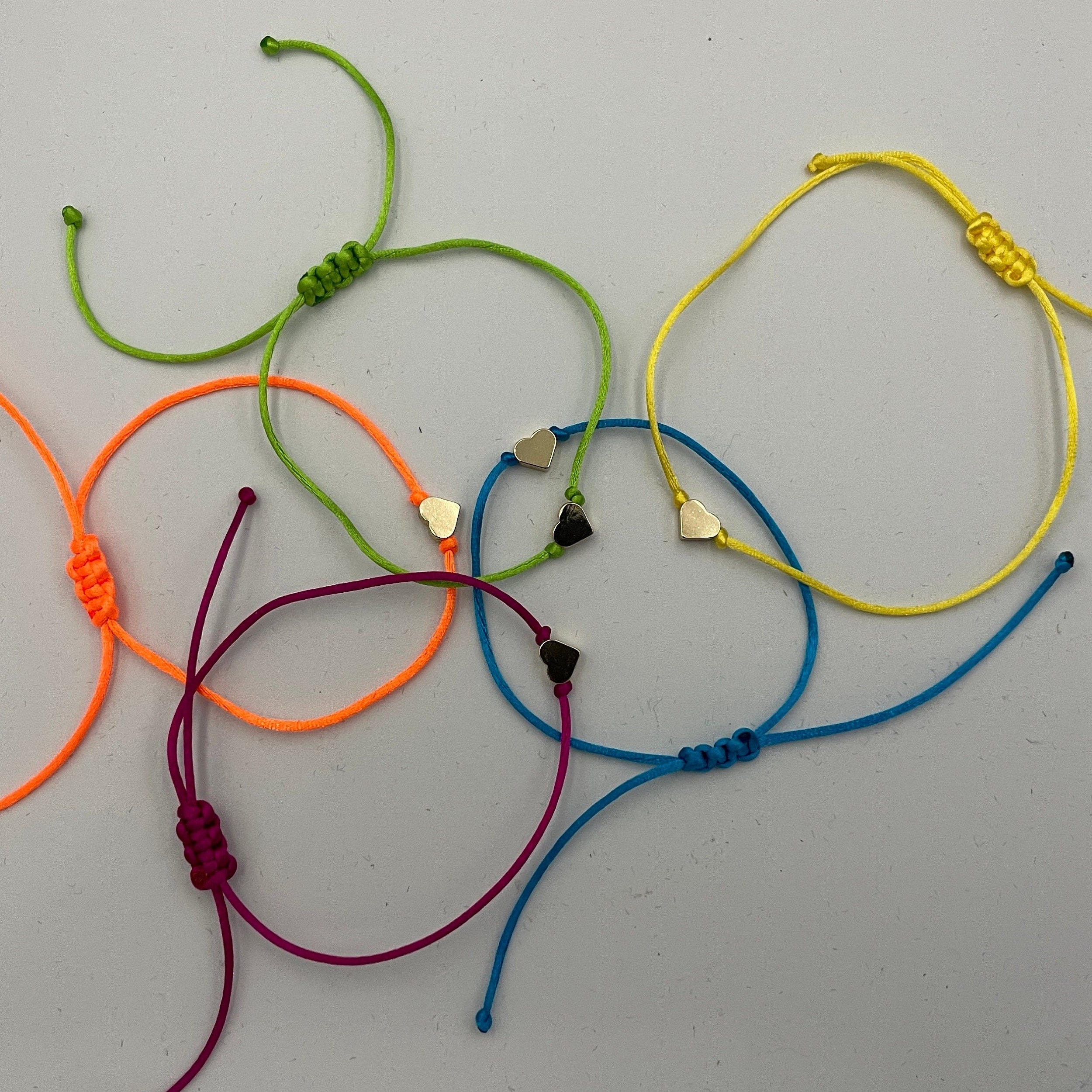 Minimalist & Dainty Tiny Heart Friendship Bracelet in a variety of colours