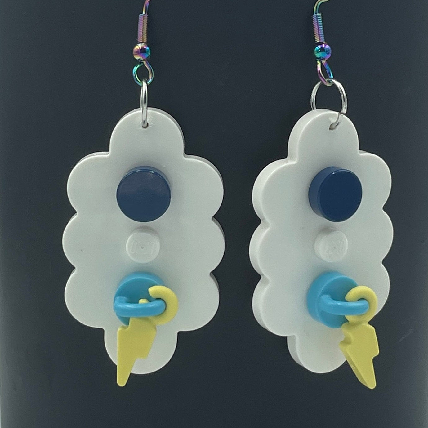 Cloud Earrings made with upcycled LEGO®