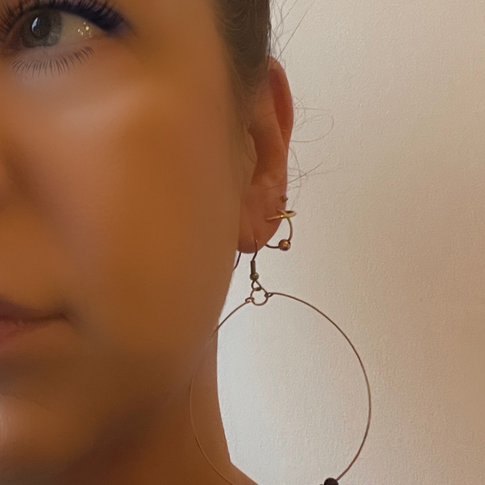 Stunning Silver Minimalist Statement Cog and Onyx Steampunk Earrings