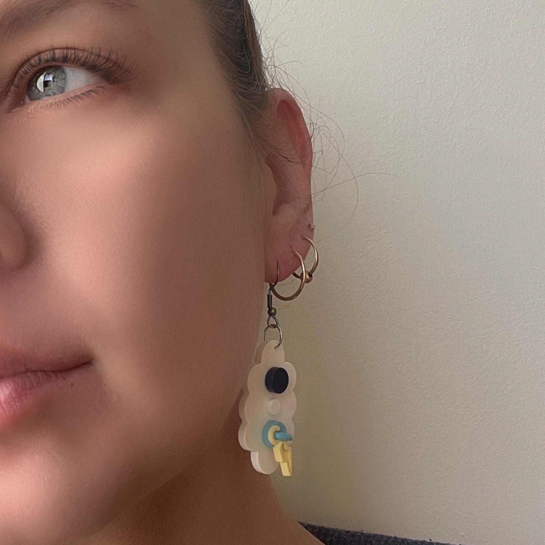 Cloud Earrings made with upcycled LEGO®