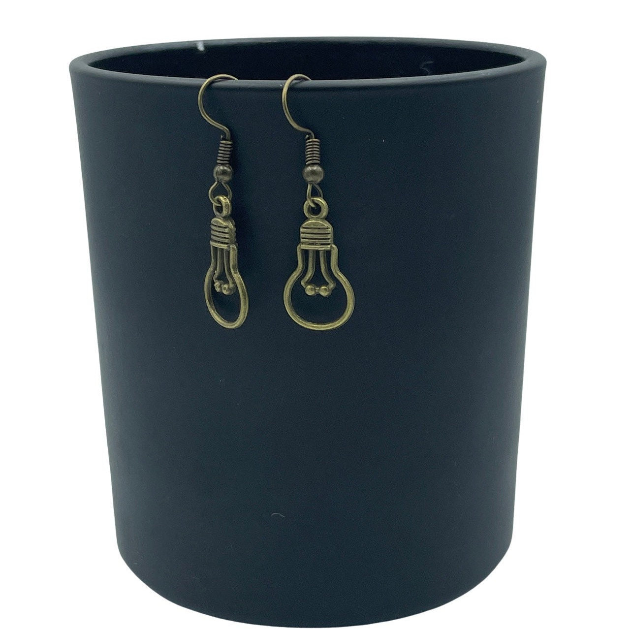 Lightbulb Minimalist Bronze coloured Earrings
