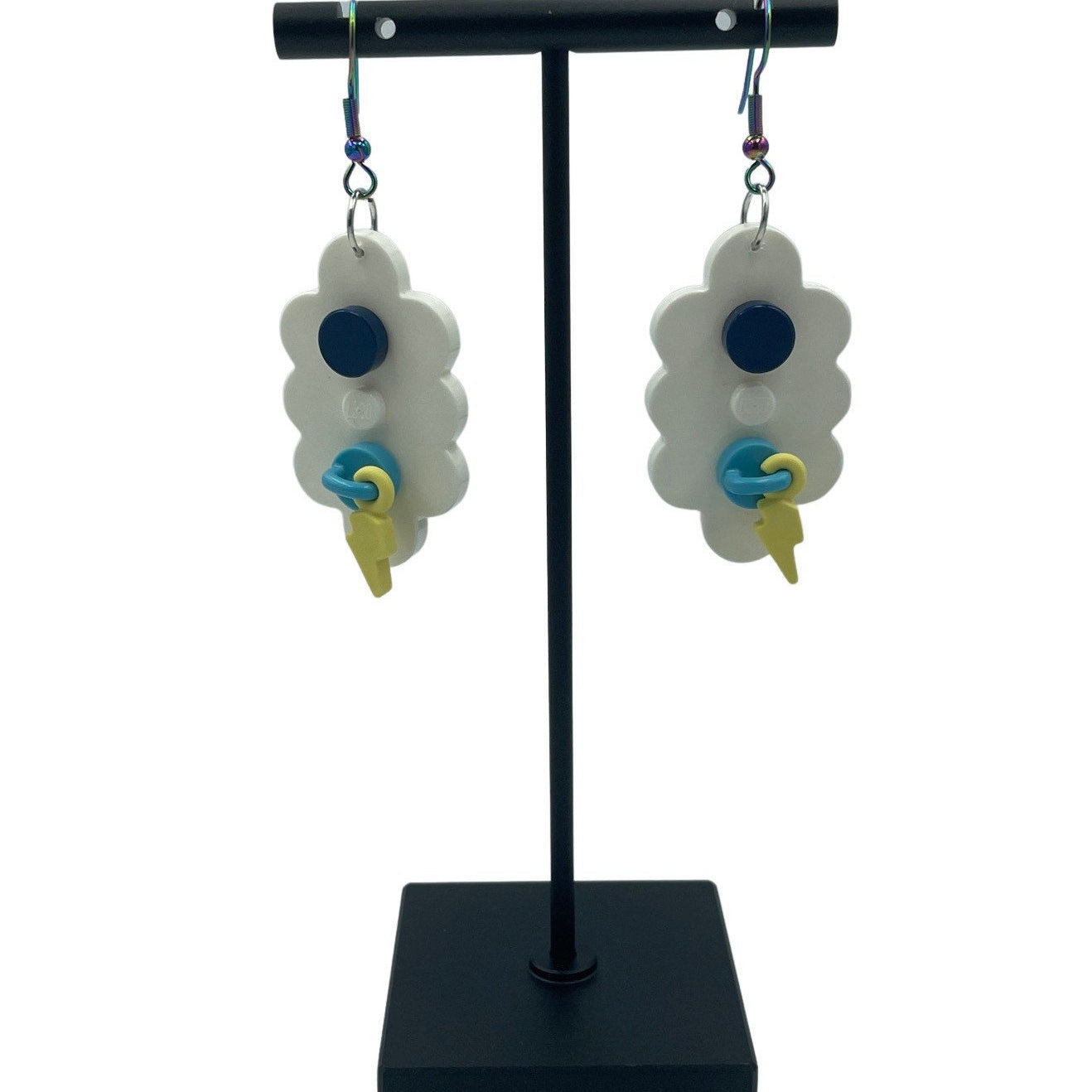 Cloud Earrings made with upcycled LEGO®