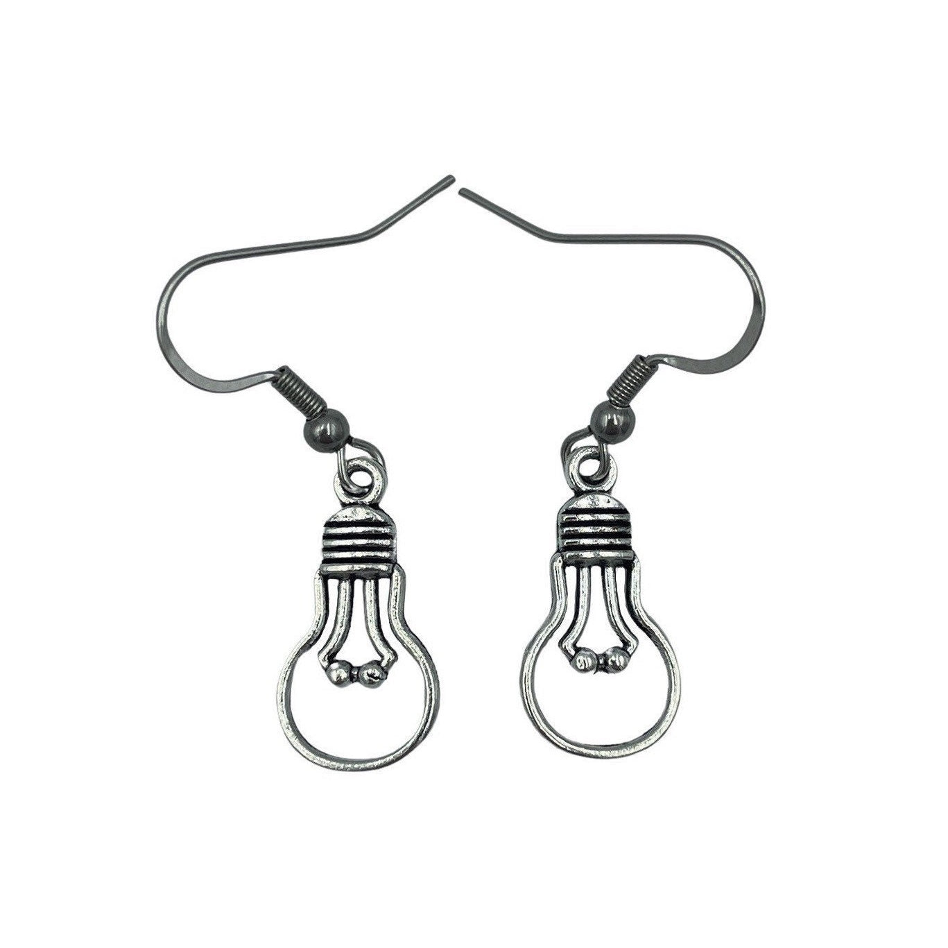 Silver Lightbulb Minimalist Earrings. Perfect gift for any person brimming with ideas!