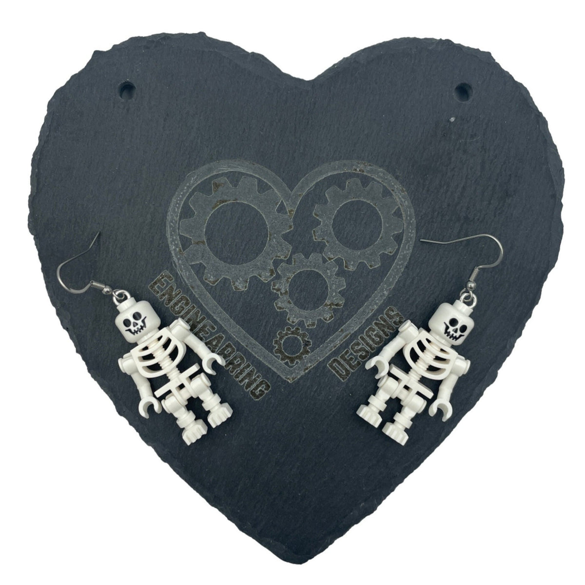 Skeleton Earrings made with upcycled LEGO®