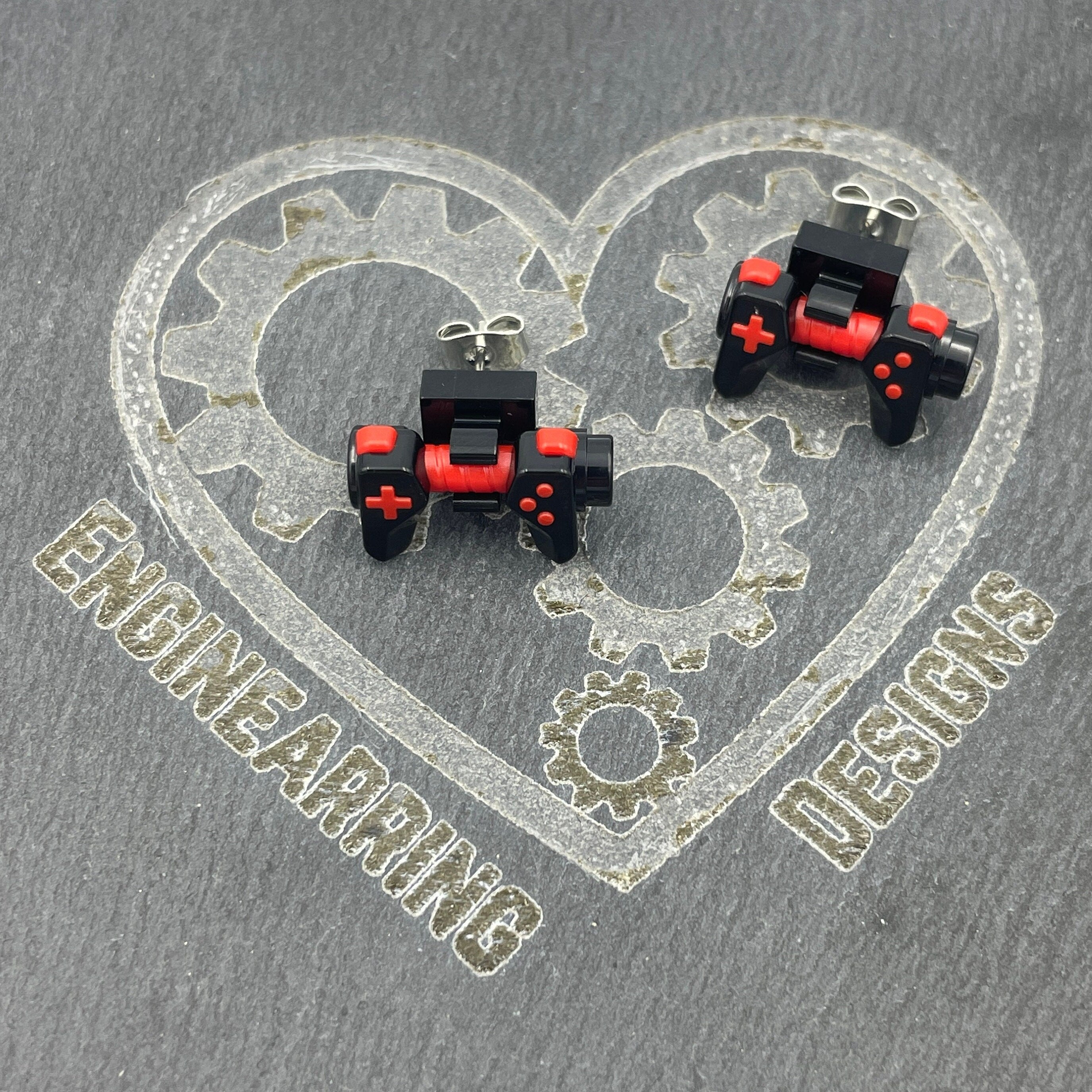Game Console Earrings made with upcycled LEGO®