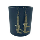 Functioning Calliper Earrings in Silver or Bronze Bronze