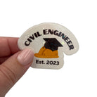 Graduation Civil Engineer Sticker. Funny Engineering Graduate decal
