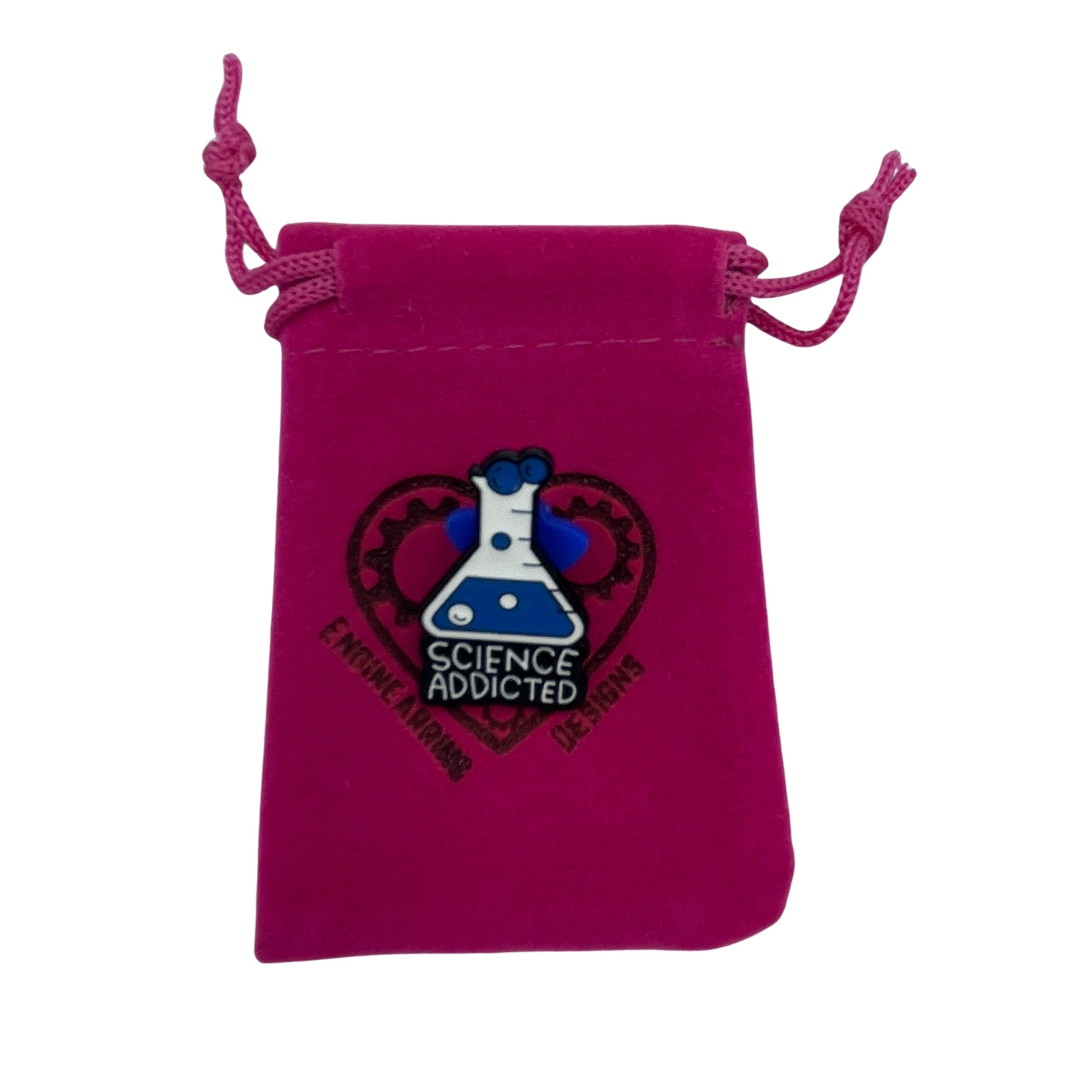 Blue Science Addicted Enamel Pin Badge