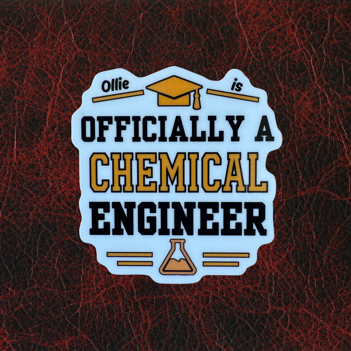 Personalised Officially a Chemical Engineer Graduation Sticker | Chemical Engineering Graduate Gift