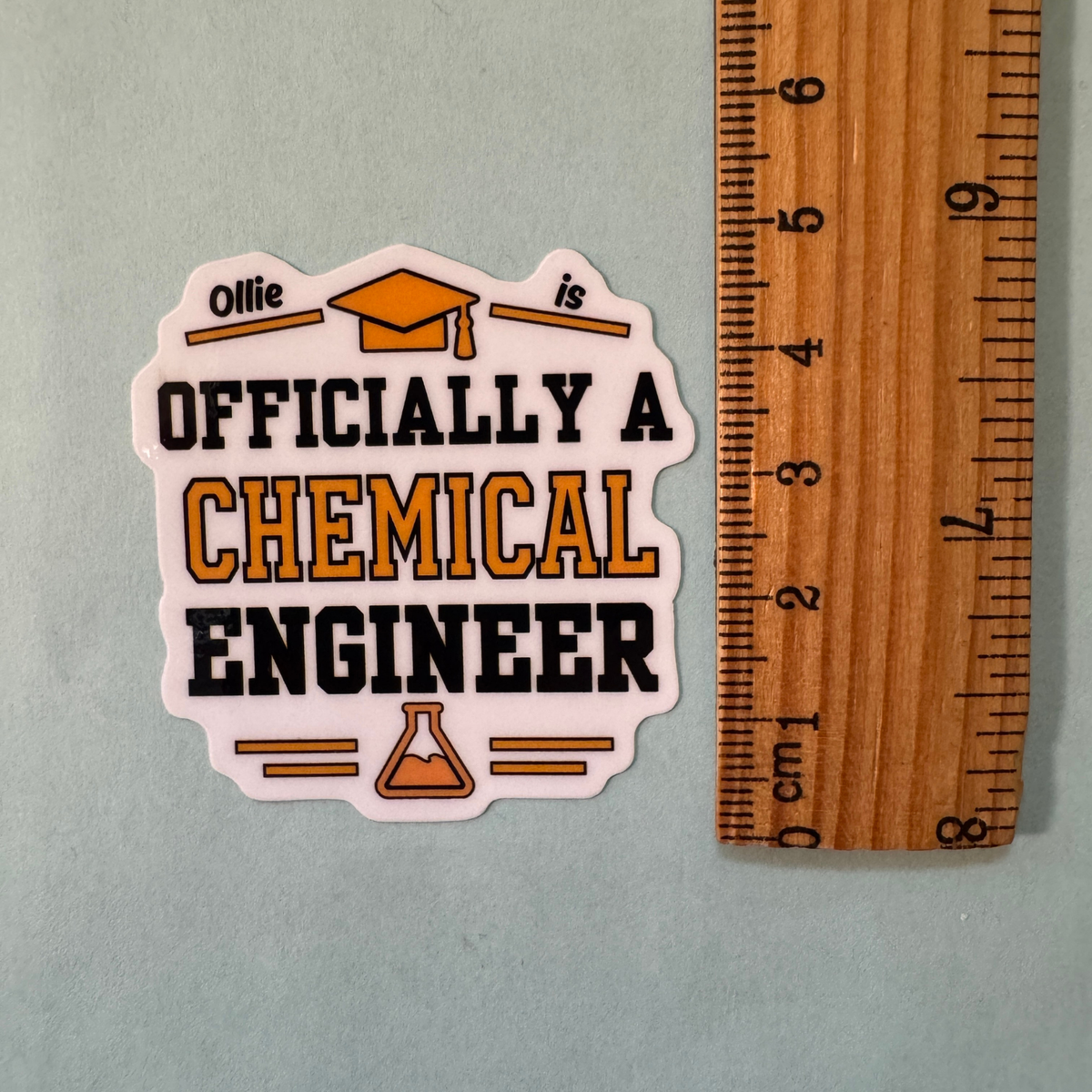Personalised Officially a Chemical Engineer Graduation Sticker | Chemical Engineering Graduate Gift