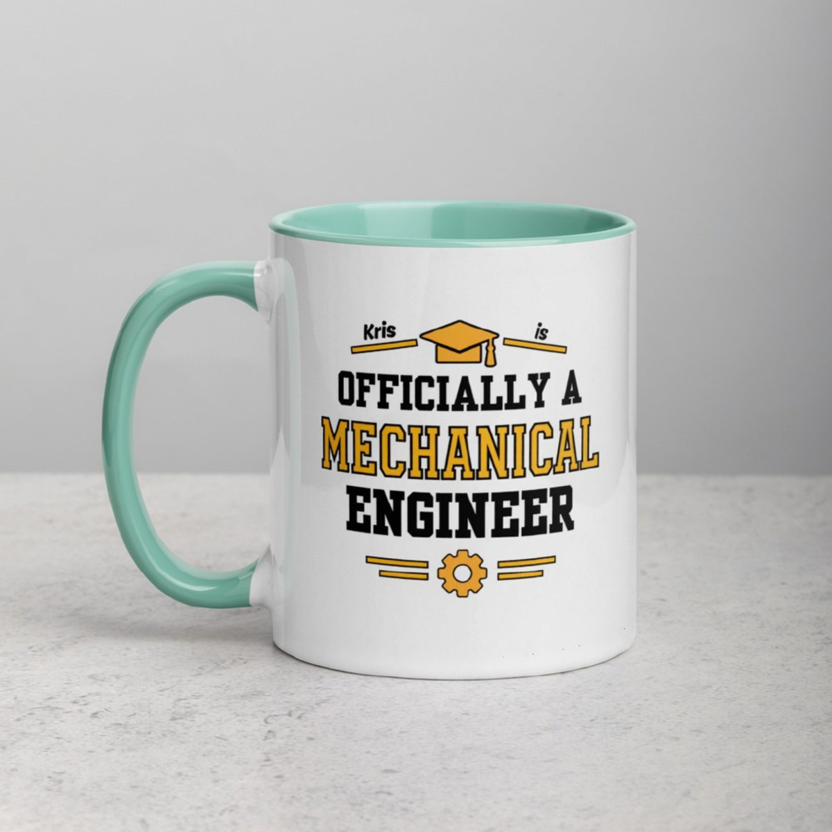 Personalised Mechanical Engineer Graduation Mug | Mechanical Engineering Graduate Gift Mint