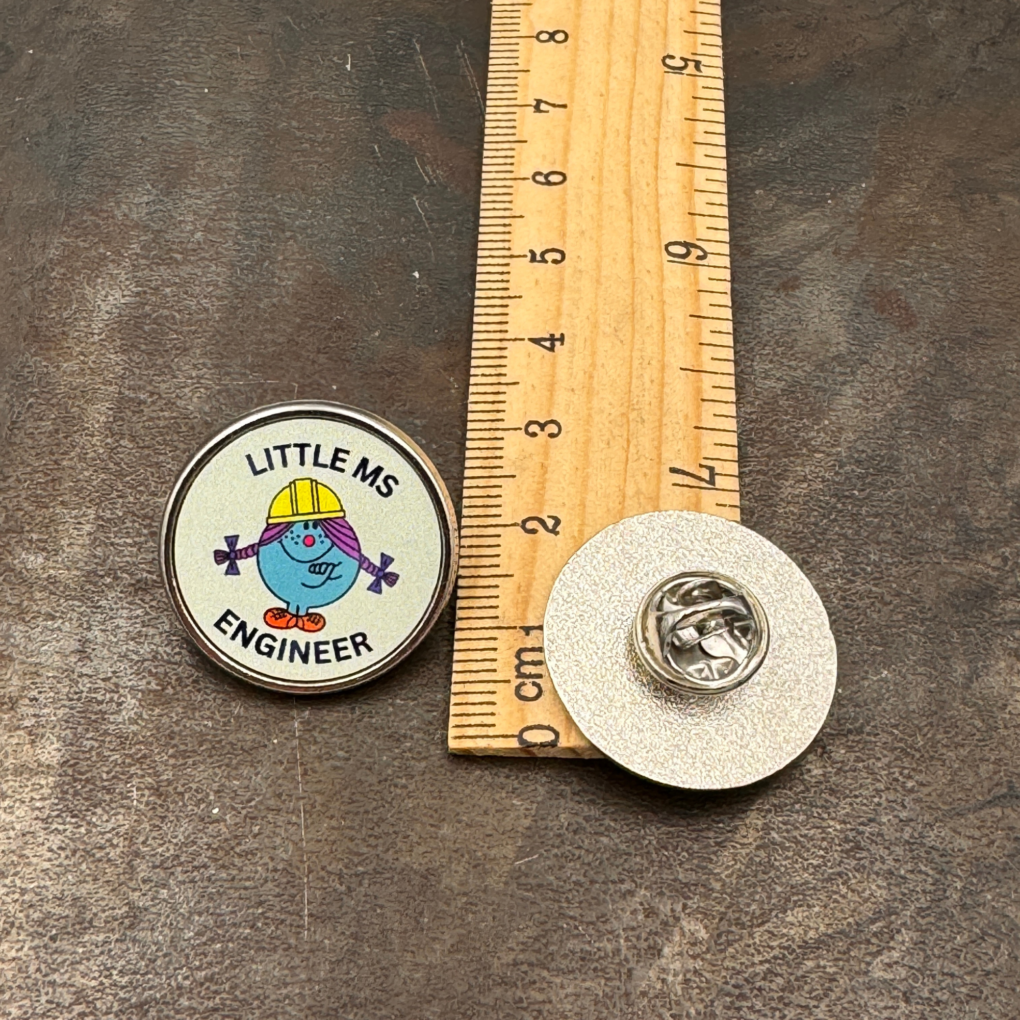 Little Ms Engineer Pin. Women and Girls in Science, Technology, Engineering, Maths. STEM Inspiration Badges.