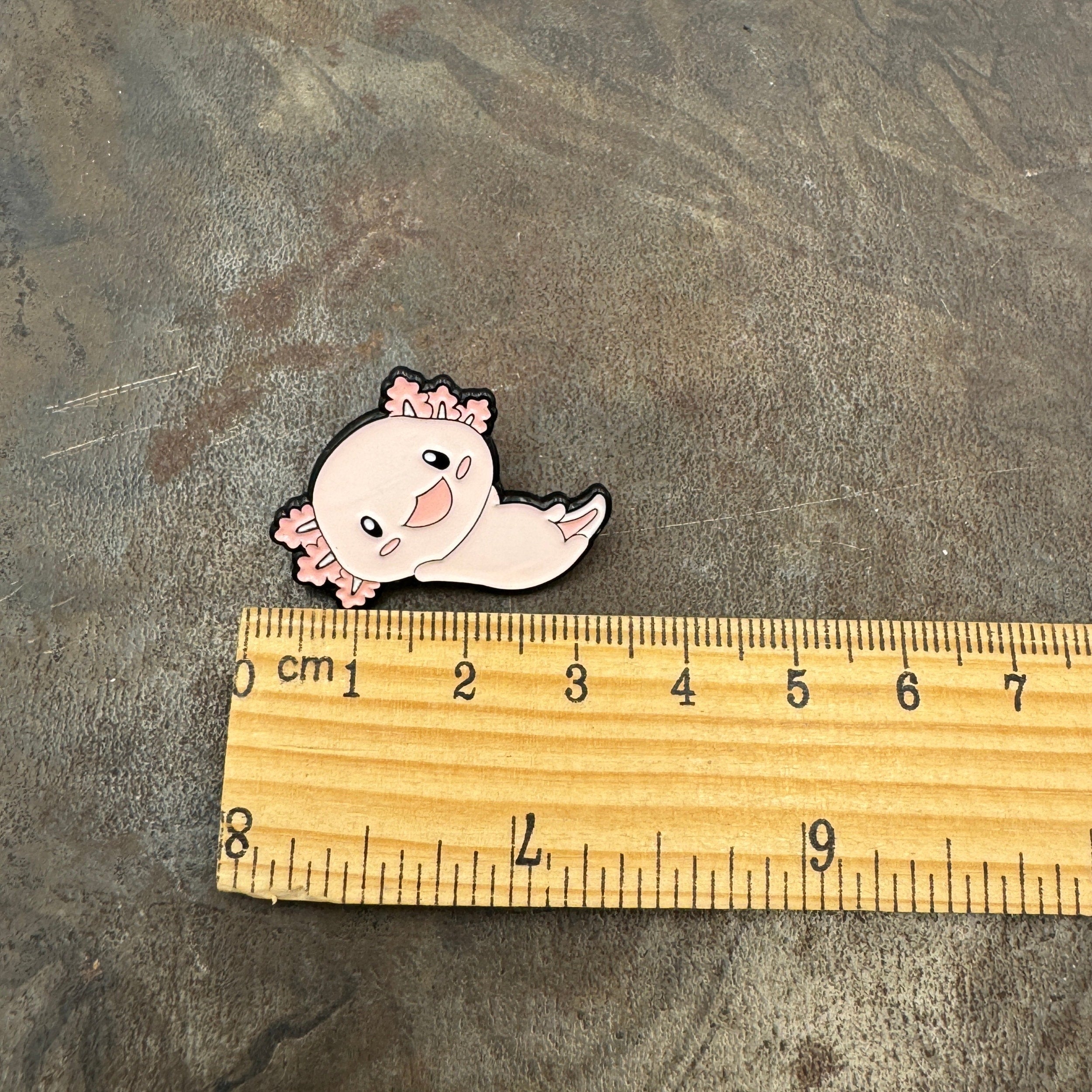 Adorable Kawaii Axolotl Happy Pink Enamel Pin Badge