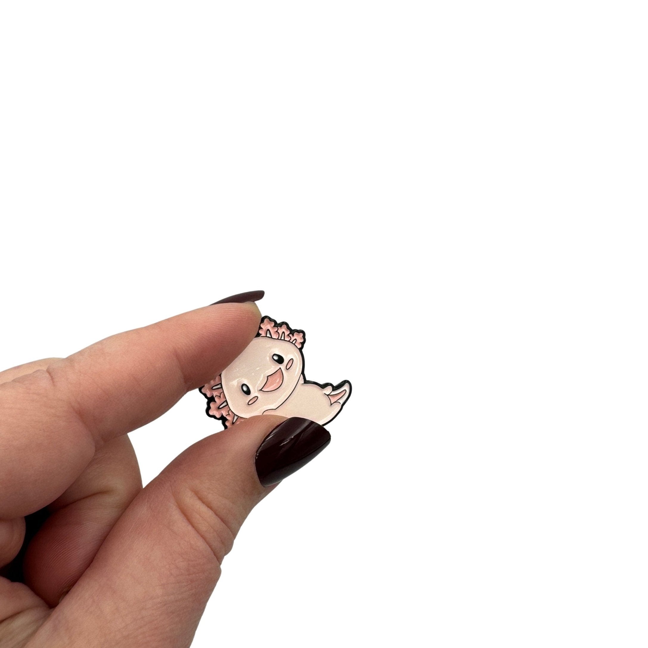 Adorable Kawaii Axolotl Happy Pink Enamel Pin Badge