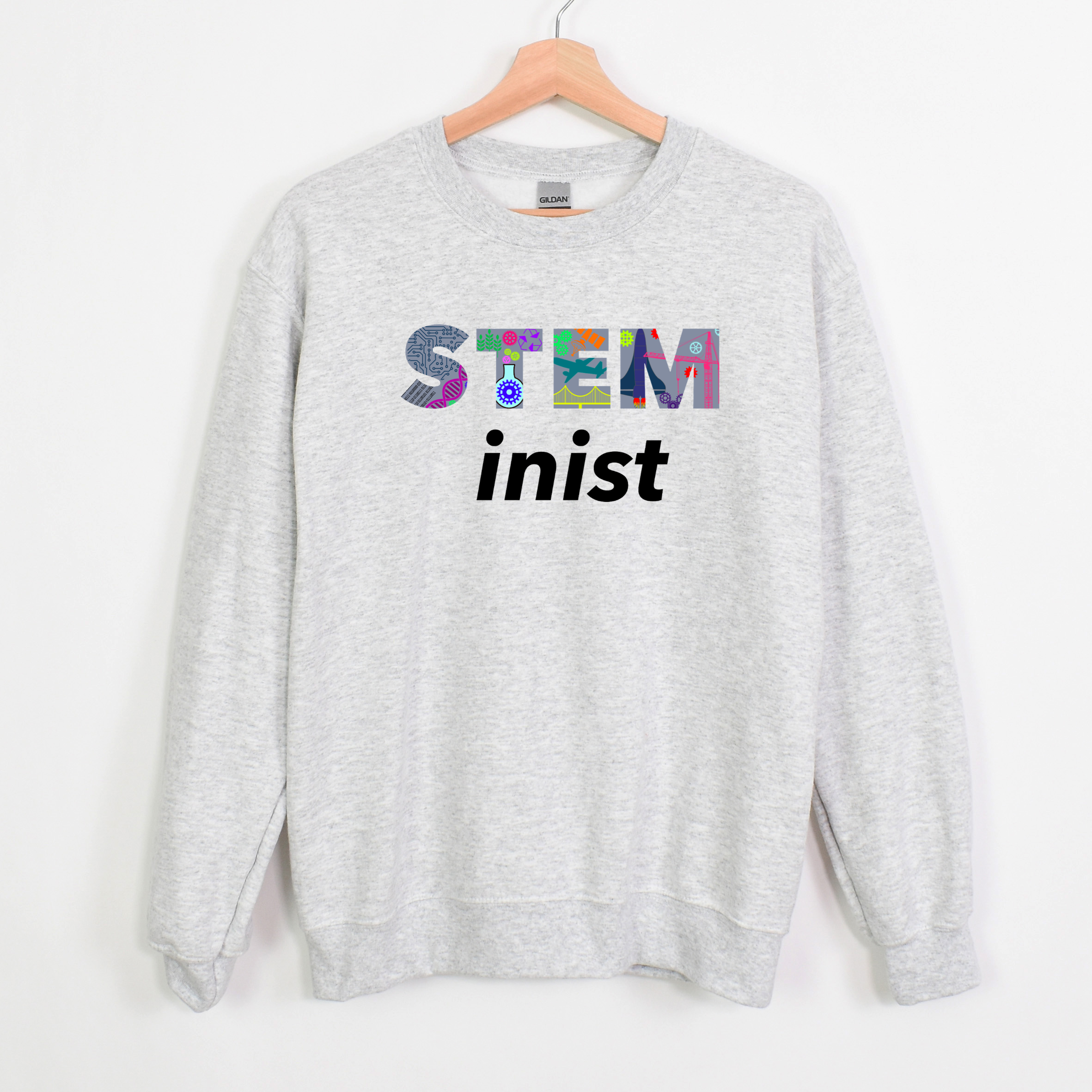 STEMinist Sweatshirt. Women in STEM Science, Engineering, Technology and Maths Top Ash