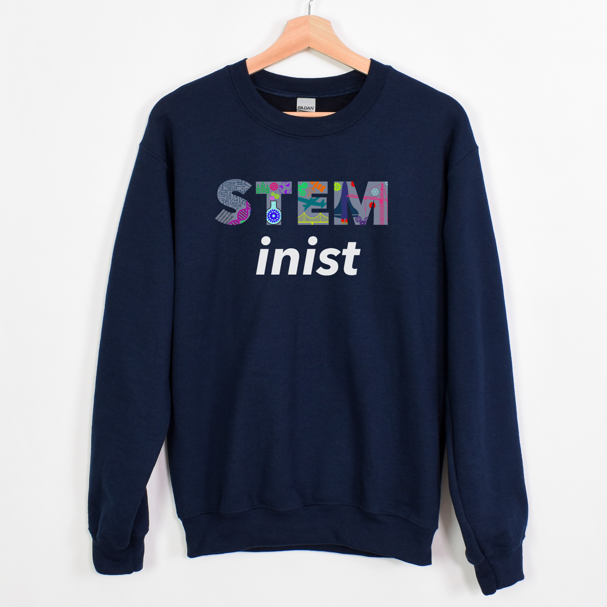 STEMinist Sweatshirt. Women in STEM Science, Engineering, Technology and Maths Top Navy