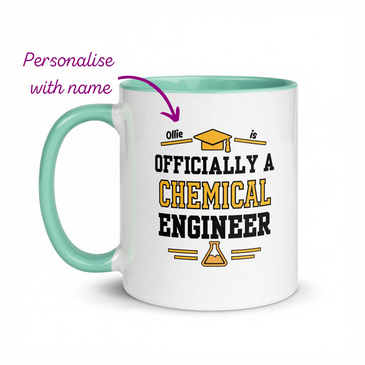 Personalised Chemical Engineer Graduation Mug | Chemical Engineering Graduate Gift Mint