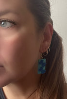 Upcycled Geometric Rectangle Earrings made with upcycled LEGO®