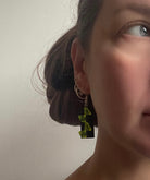 Upcycled Geometric Rectangle Earrings made with upcycled LEGO®