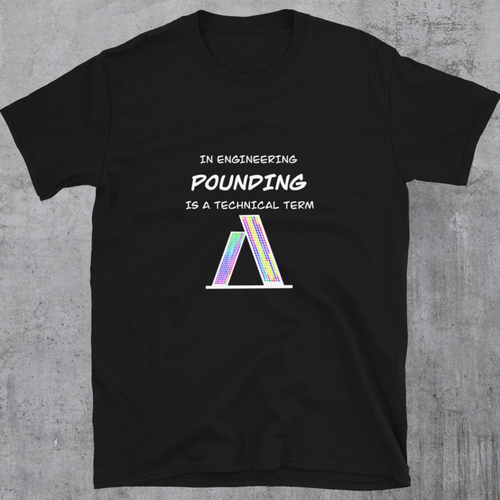 Design out Pounding! Naughty Engineering T-shirt Black