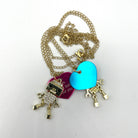 Personalised Adorable Bling Robot Necklace. Custom colour/ name/ date