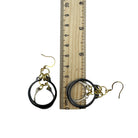 Black, Silver and Gold Hardware C-clip Dangle Steampunk Statement Earrings