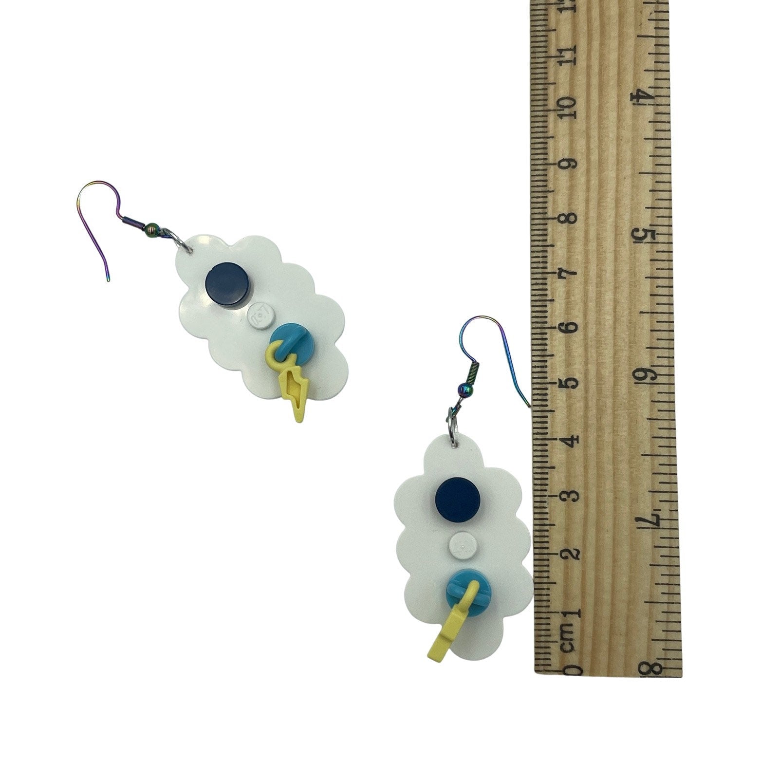 Cloud Earrings made with upcycled LEGO®