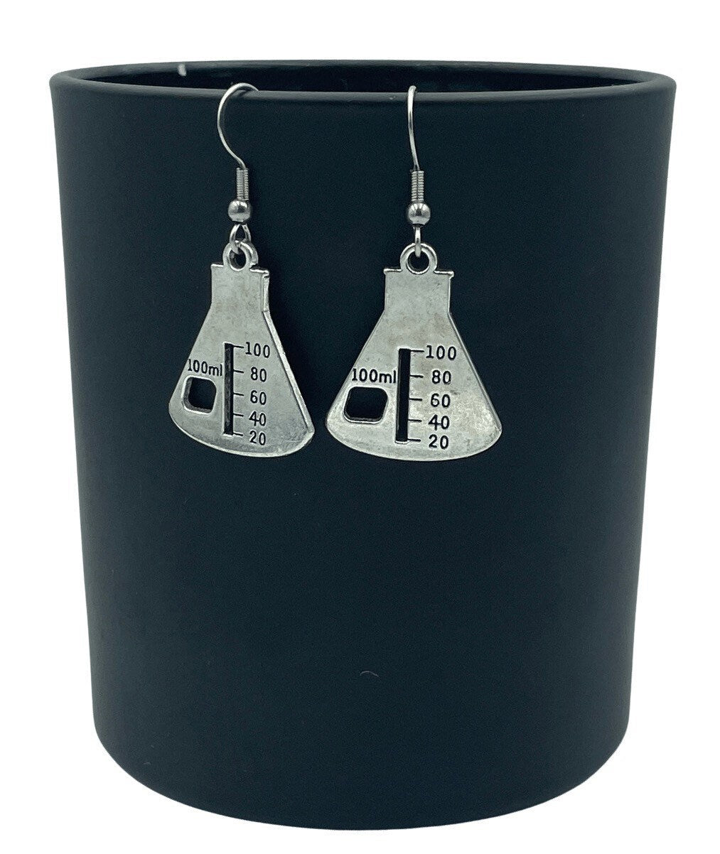 Science Lab Beaker Erlenmeyer Flask Earrings