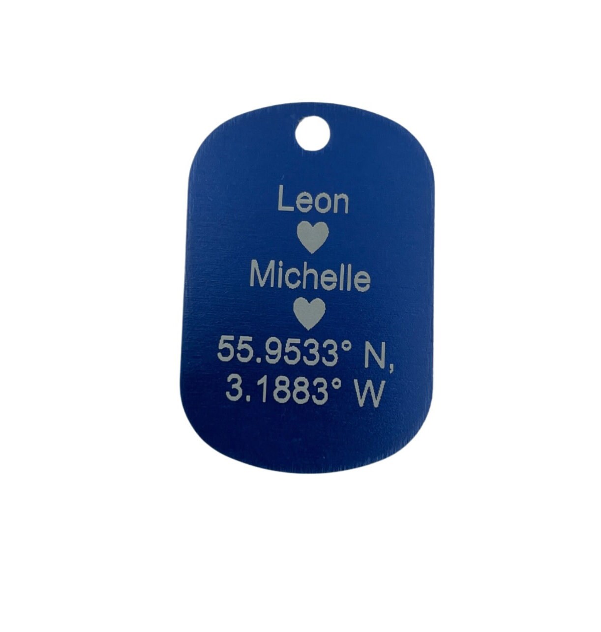 Personalised Blue Tag Pendant Necklace. Thoughtful military style jewellery for him