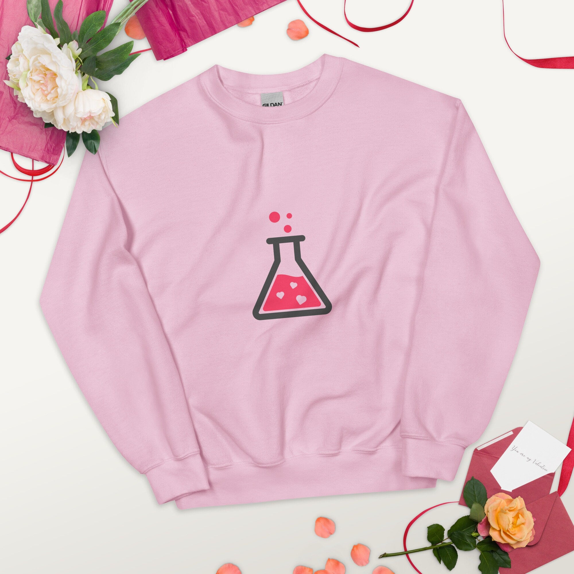 Love Potion Valentine Science Sweatshirt Light Pink