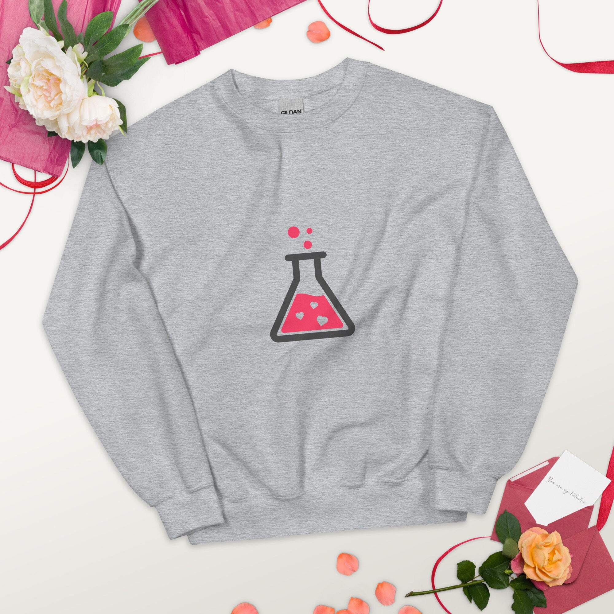 Love Potion Valentine Science Sweatshirt Sport Grey