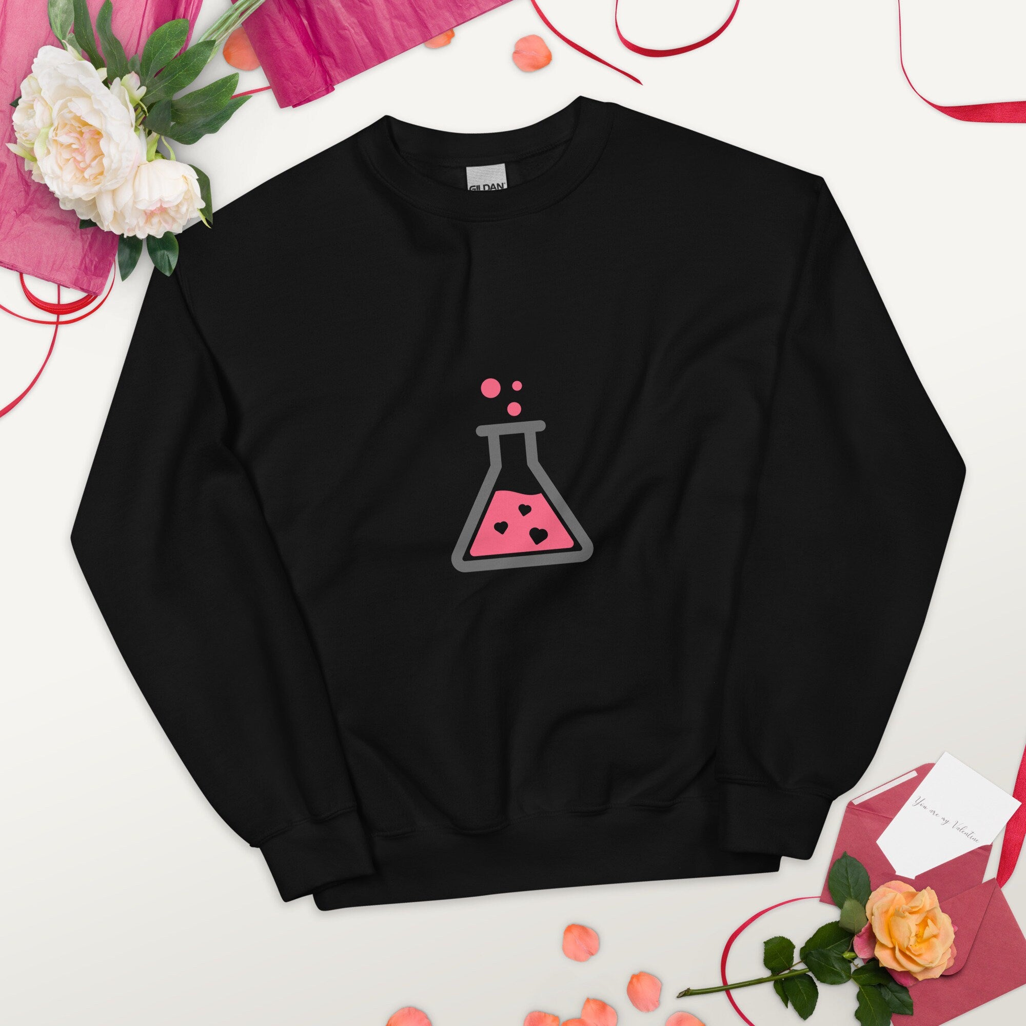 Love Potion Valentine Science Sweatshirt Black