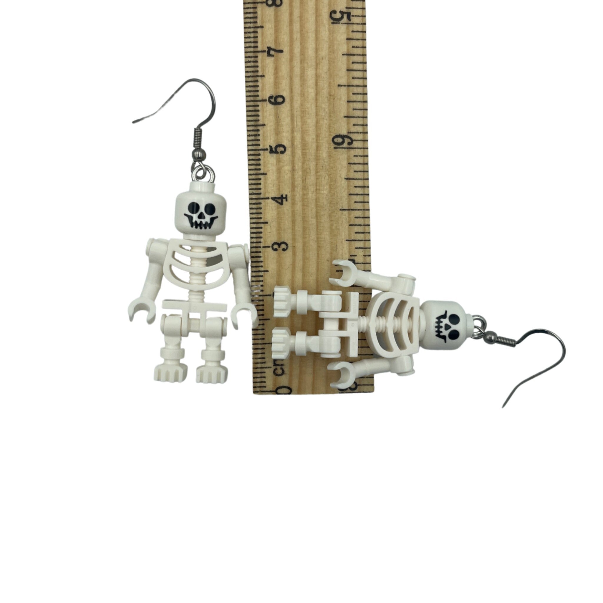 Skeleton Earrings made with upcycled LEGO®