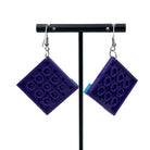 Purple Square Geometric Earrings made with upcycled LEGO®